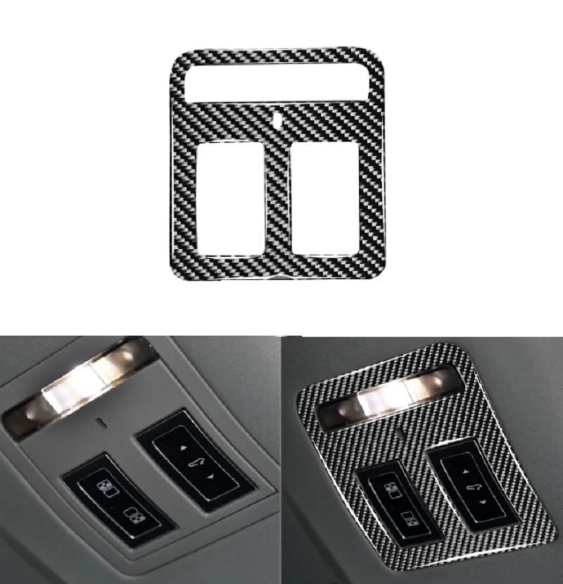 

Carbon Fiber Decorative Interior Accessories Overhead Reading Light Panel Sticker Fit For Jaguar XE XF X760