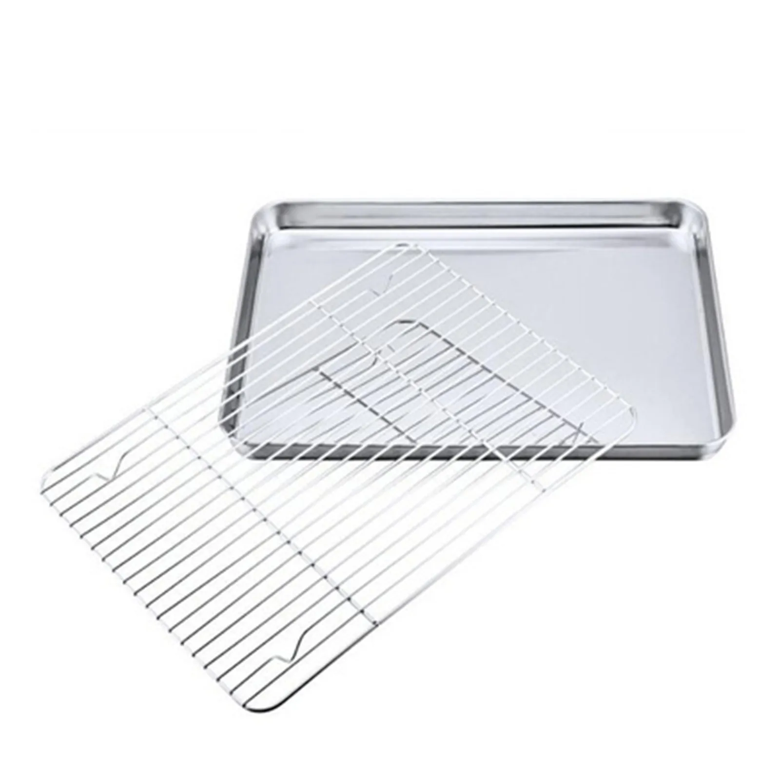 

BBQ Non-stick Baking Pan Baking Pan with Cooling Rack Stainless Steel Healthy Steel BBQ Pan Baking Pan BBQ Storage Pan