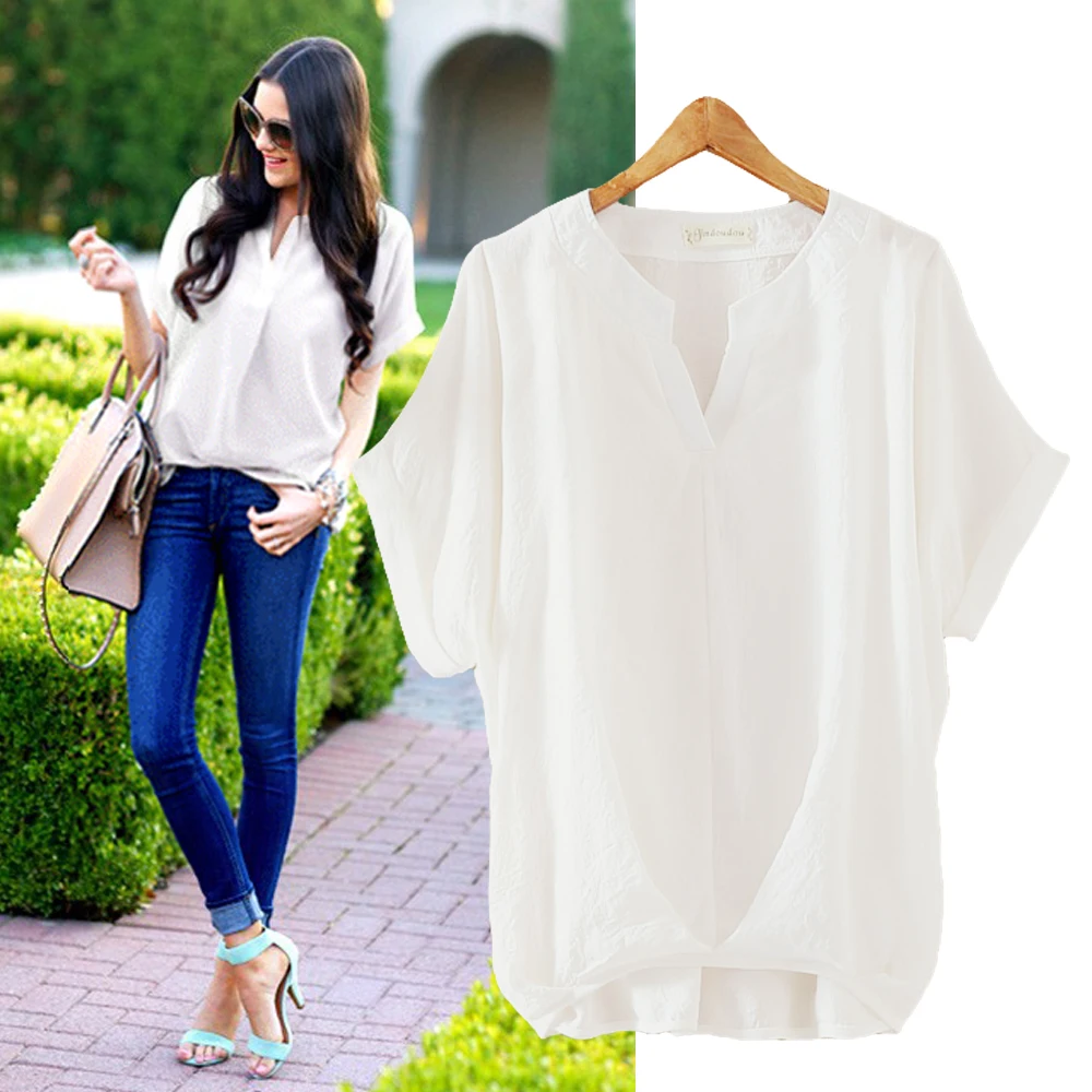 Летняя блузка для женщин 2021 более Размеры d рубашка с коротким рукавом v образным