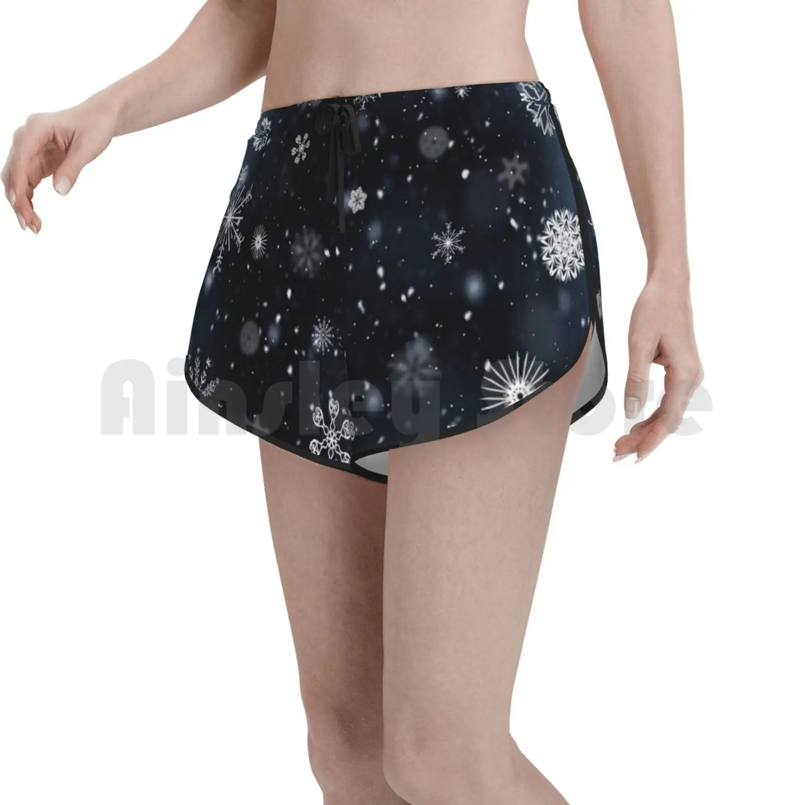 

Женские пляжные шорты для плавания, с изображением снежинок и снежинок