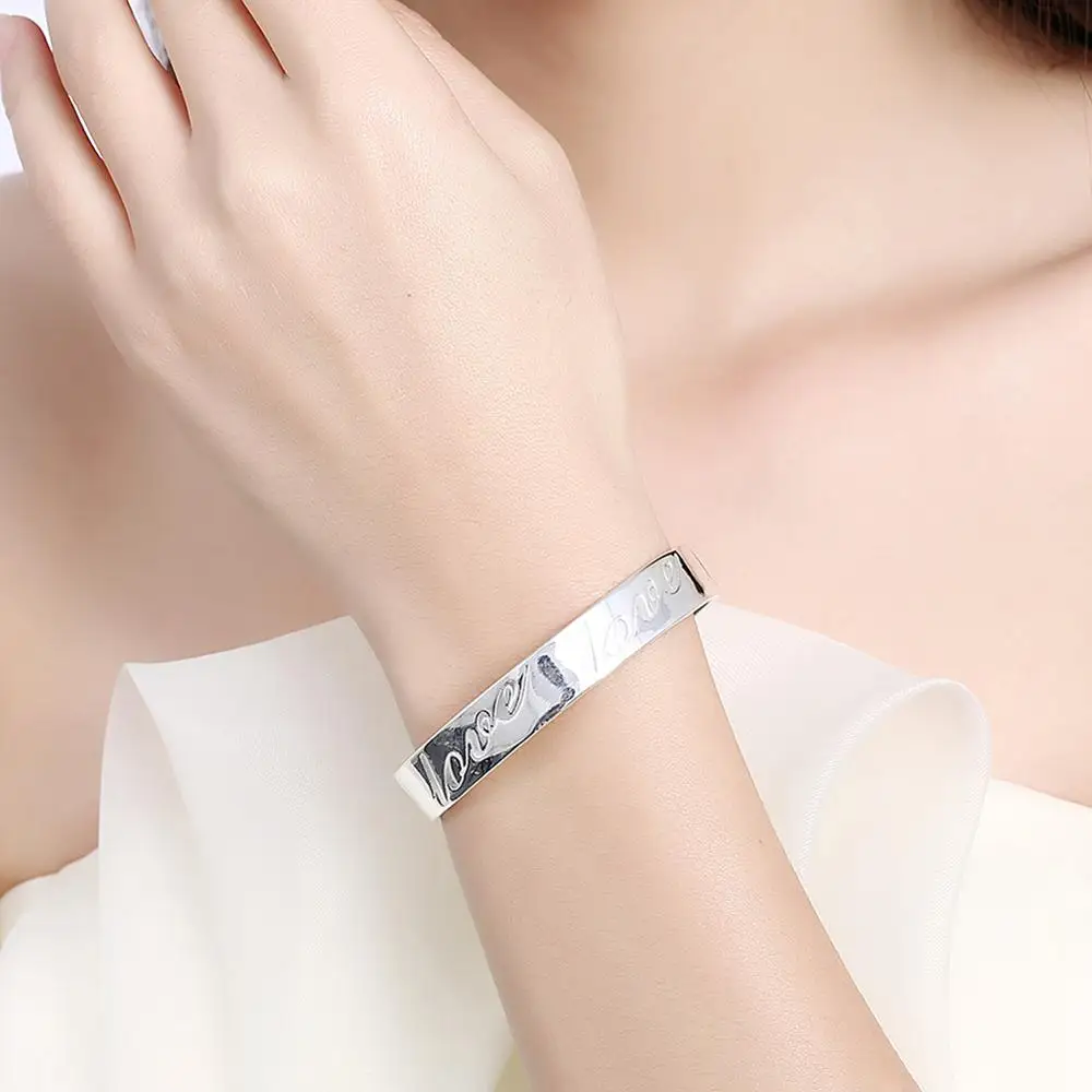 Браслет из серебра 925 пробы манжета модный открытый круглой формы роскошные