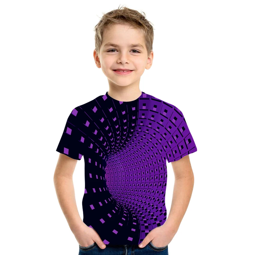 

Новинка 2021, забавная 3d футболка, детская одежда для мальчиков и девочек, футболка с психоделическим принтом и короткими рукавами, Мужская Ул...