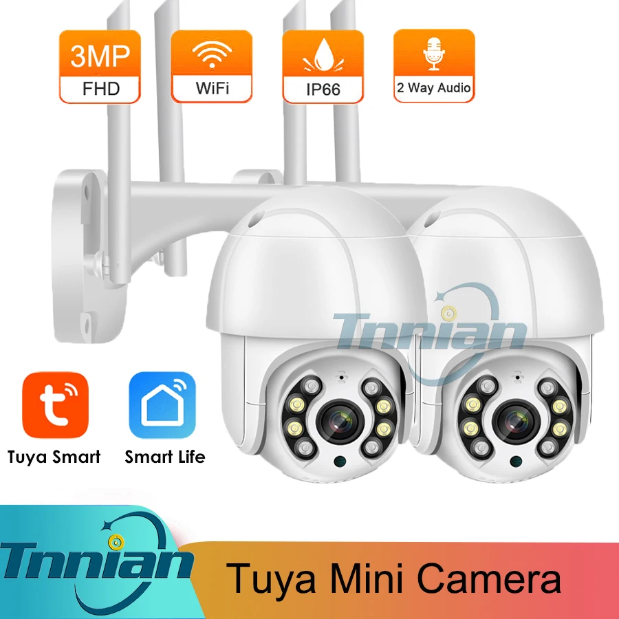 

5MP Tuya Smart Wifi IP Camera Outdoor AI Human Auto-Tracking PTZ Camera 1080P 4X Digital Zoom Color Night Vision CCTV IP Camera
