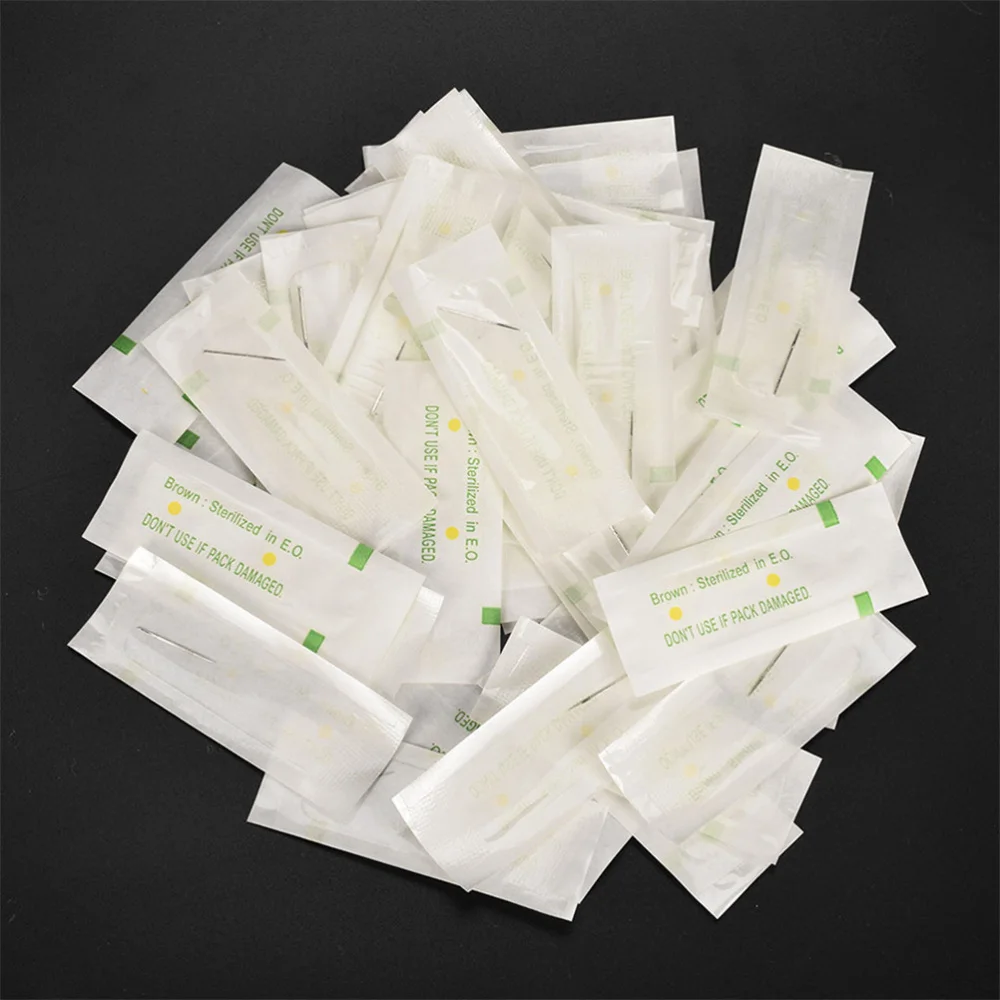 

100pcs Blades Round Close 2R Needle Permanente Make-up Blades Microblading Pen (White)