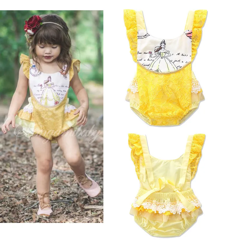 2020 милый кружевной комбинезон без рукавов и спинки для новорожденных девочек