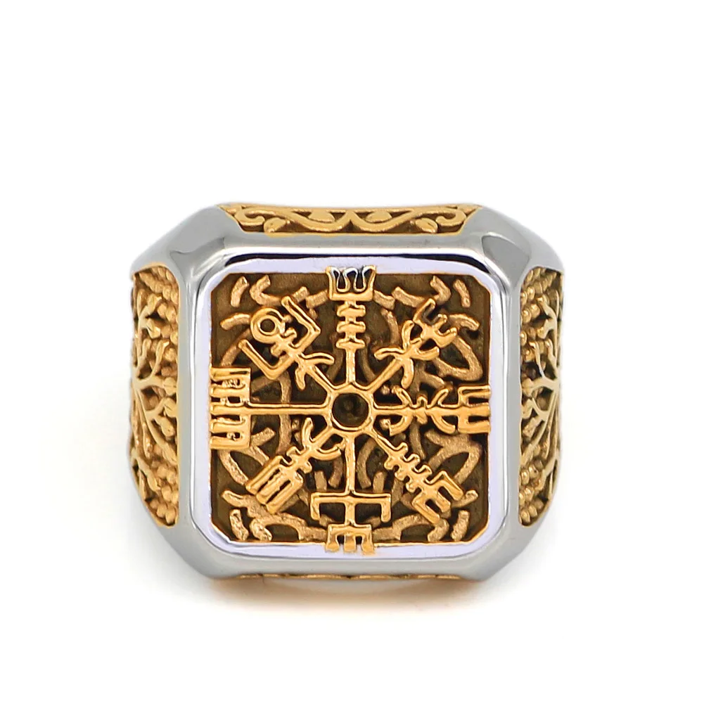 Мужское кольцо викингов из нержавеющей стали с подарочным мешком | Украшения и