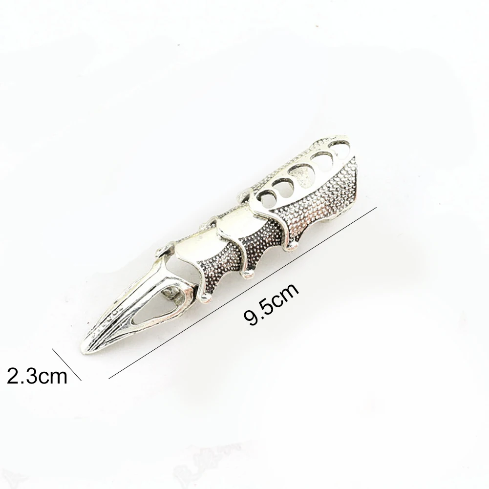 

Nail Art Deals Unisex Punk Armor Knuckle Gothic Jewelry Full Finger Ring Claw Nail Art Decorations (Silver)