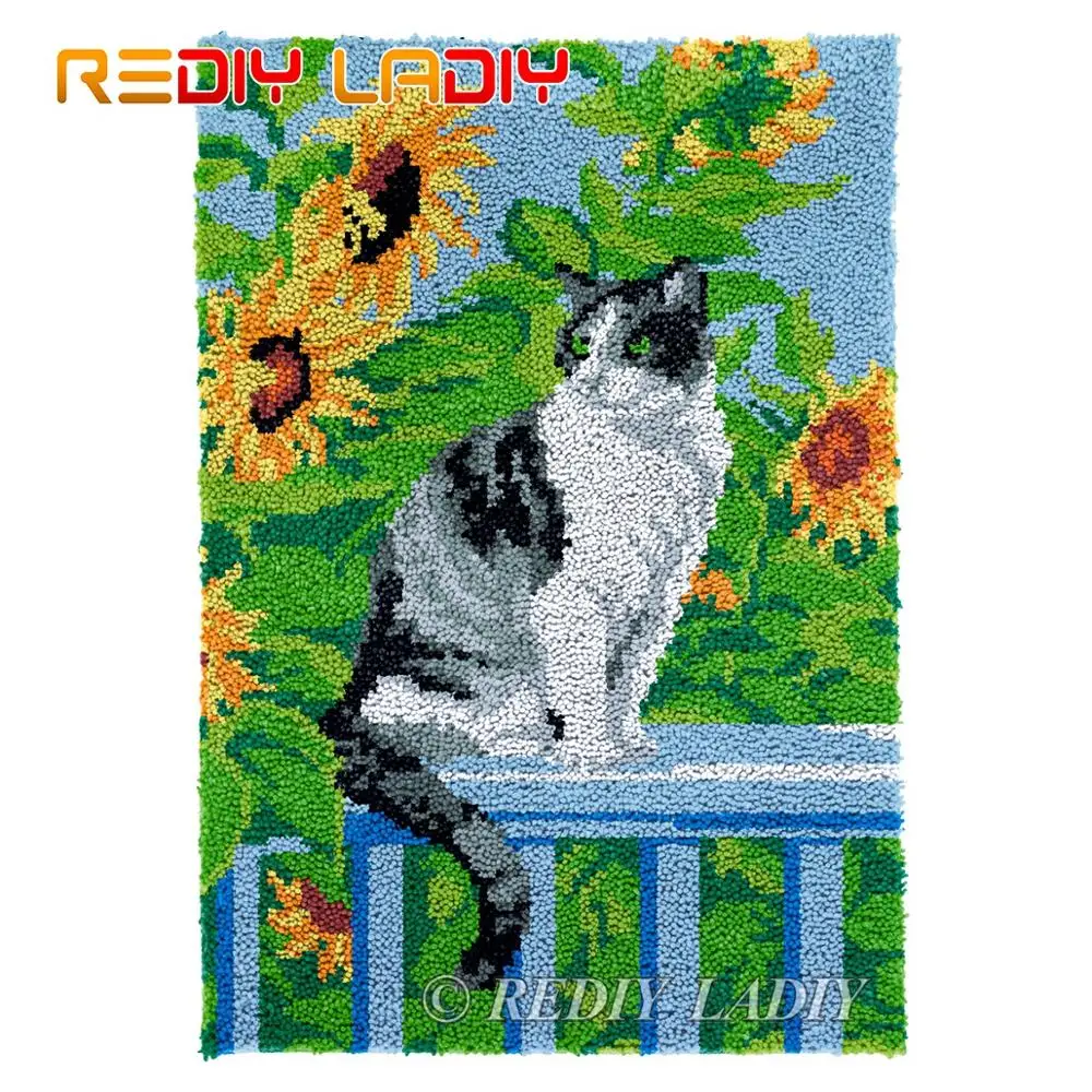 Крюк с защелкой ковер кота в саду не сужающийся книзу массивный гобелен пряжей