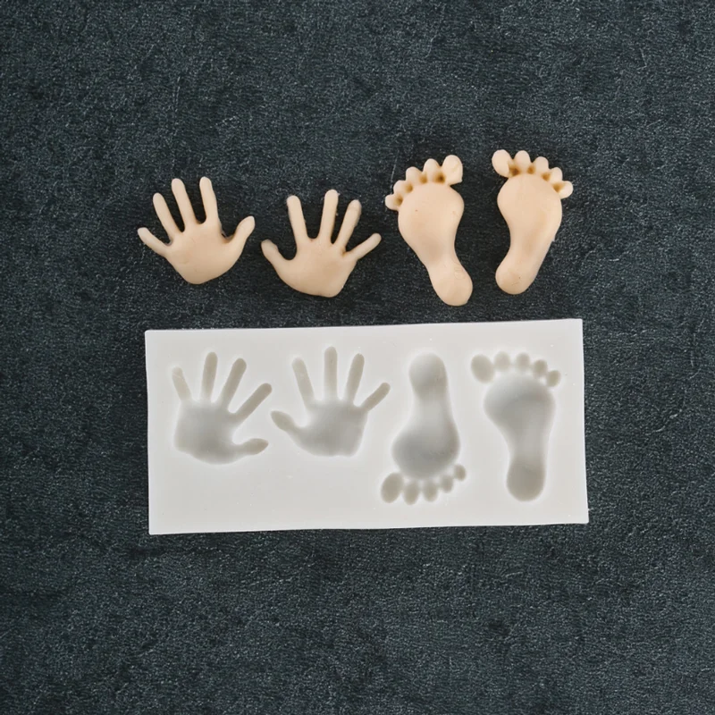 

Palm and Footprint Shape Silicone Mold Fudge Tool DIY Cake Baking Decorative Chocolate Mold Palm Molding Jewelry Silicone Mold