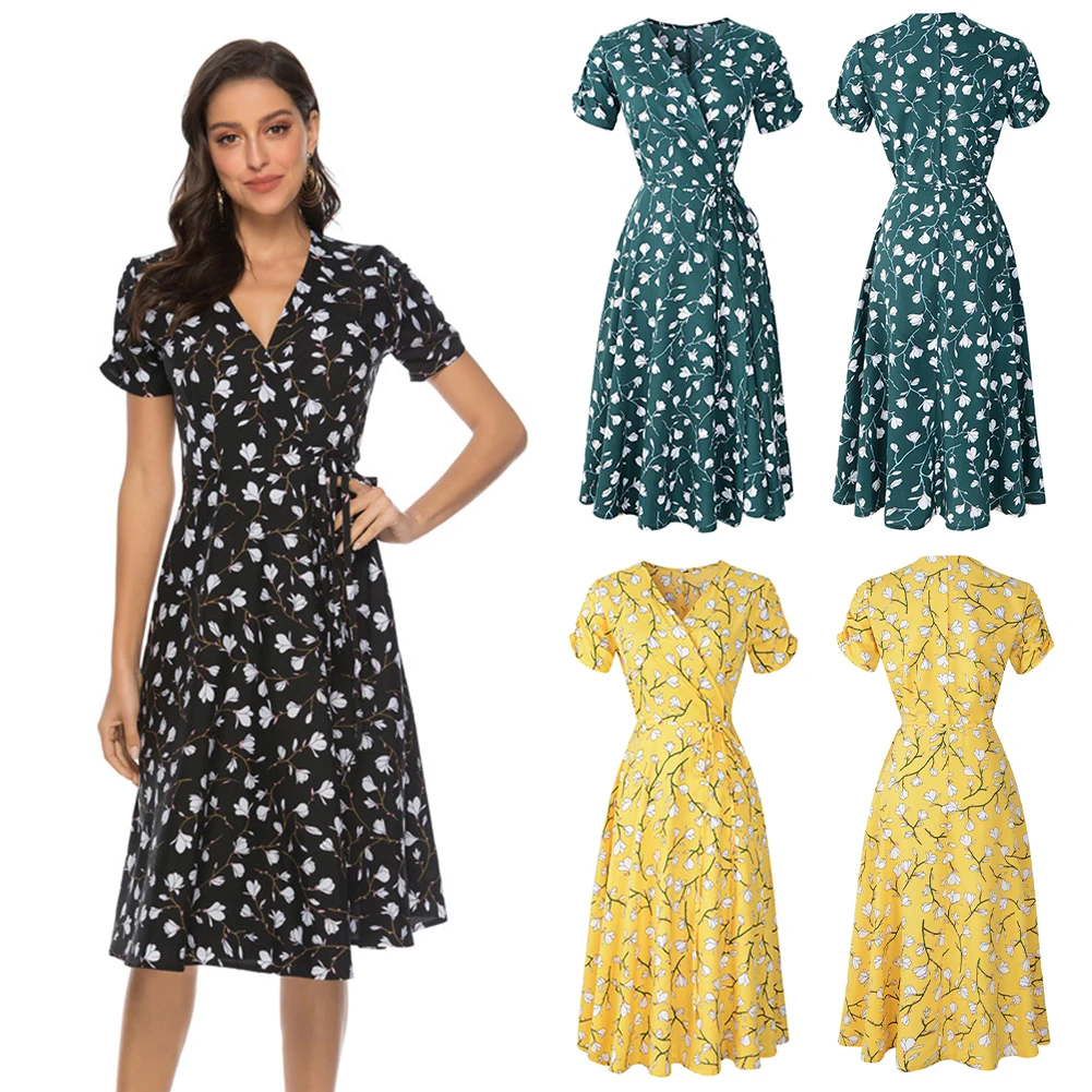 Миди с принтом праздничное сексуальное пляжное платье повседневное со шнуровкой