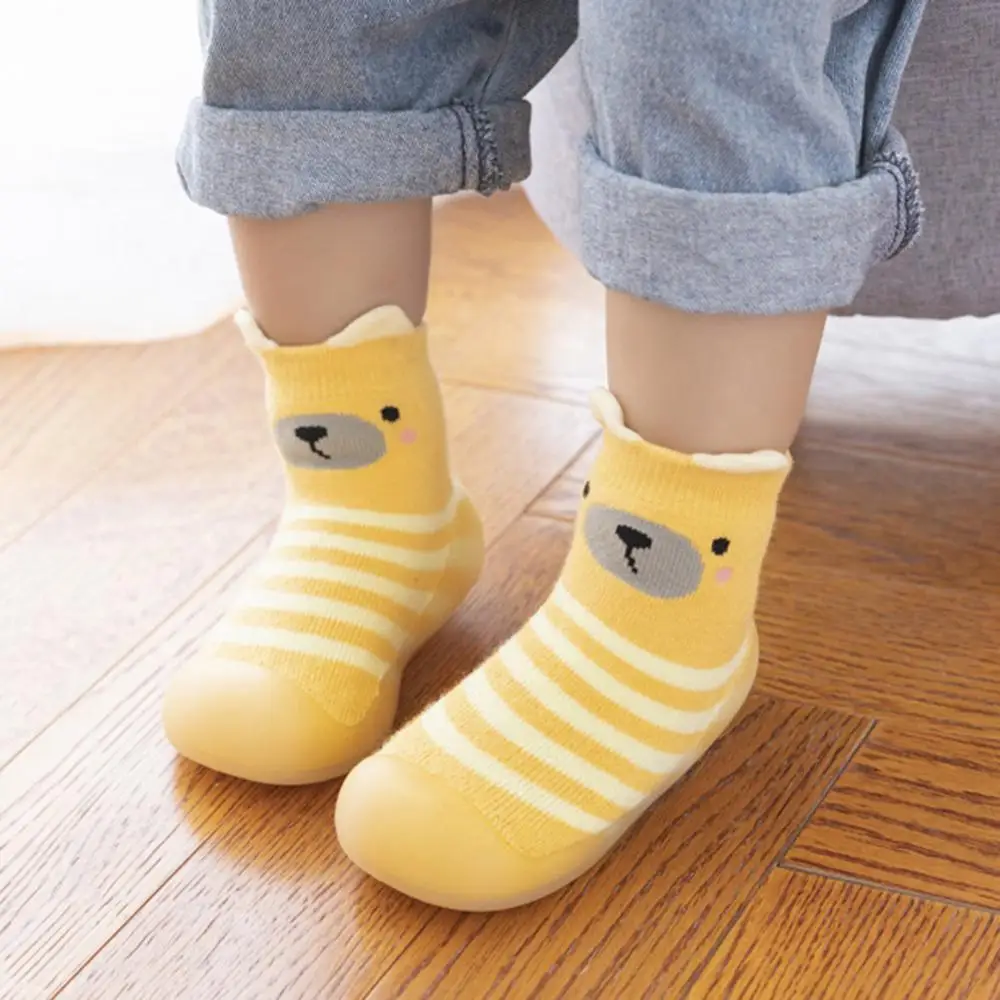 

Autumn Winter Thick Warm Baby Anti Slip Floor Socks High Top Shoes Soft Sole