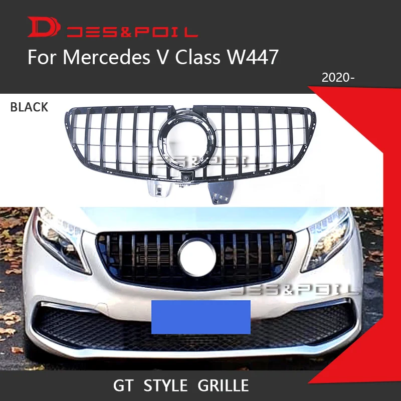 New V Class W447 2020 GT Grille Panamericana Grill Diamond Grid For Mercedes Benz V260 V250 AMG Line Front Bumper Racing Grill