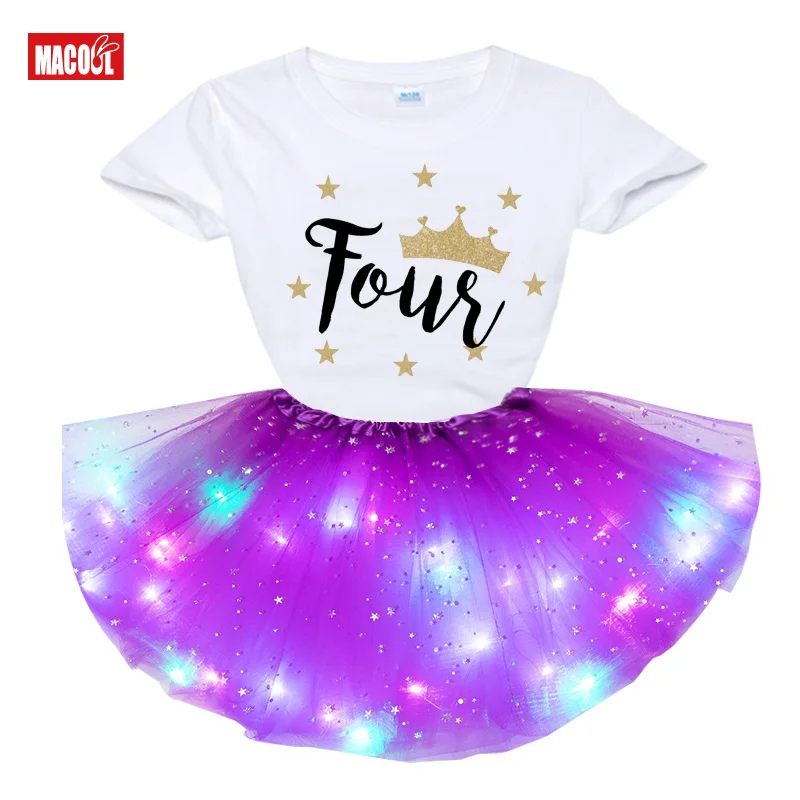 

Girls Clothing Set New Summer Fashion Style Cartoon Printed T-Shirts+tutu Dress Set Girls Short Skirts Dress Outfit Clothes Sets