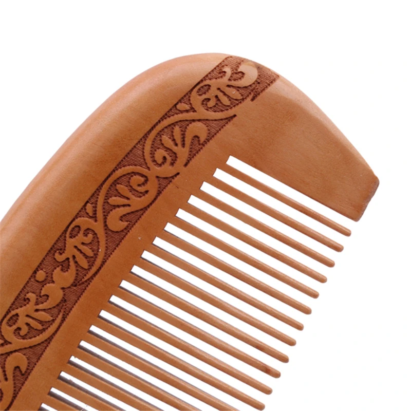 

Wood No-static Massage Hair Mahogany Comb Natural Wide Tooth Peach NEW Hair Head Care Levert