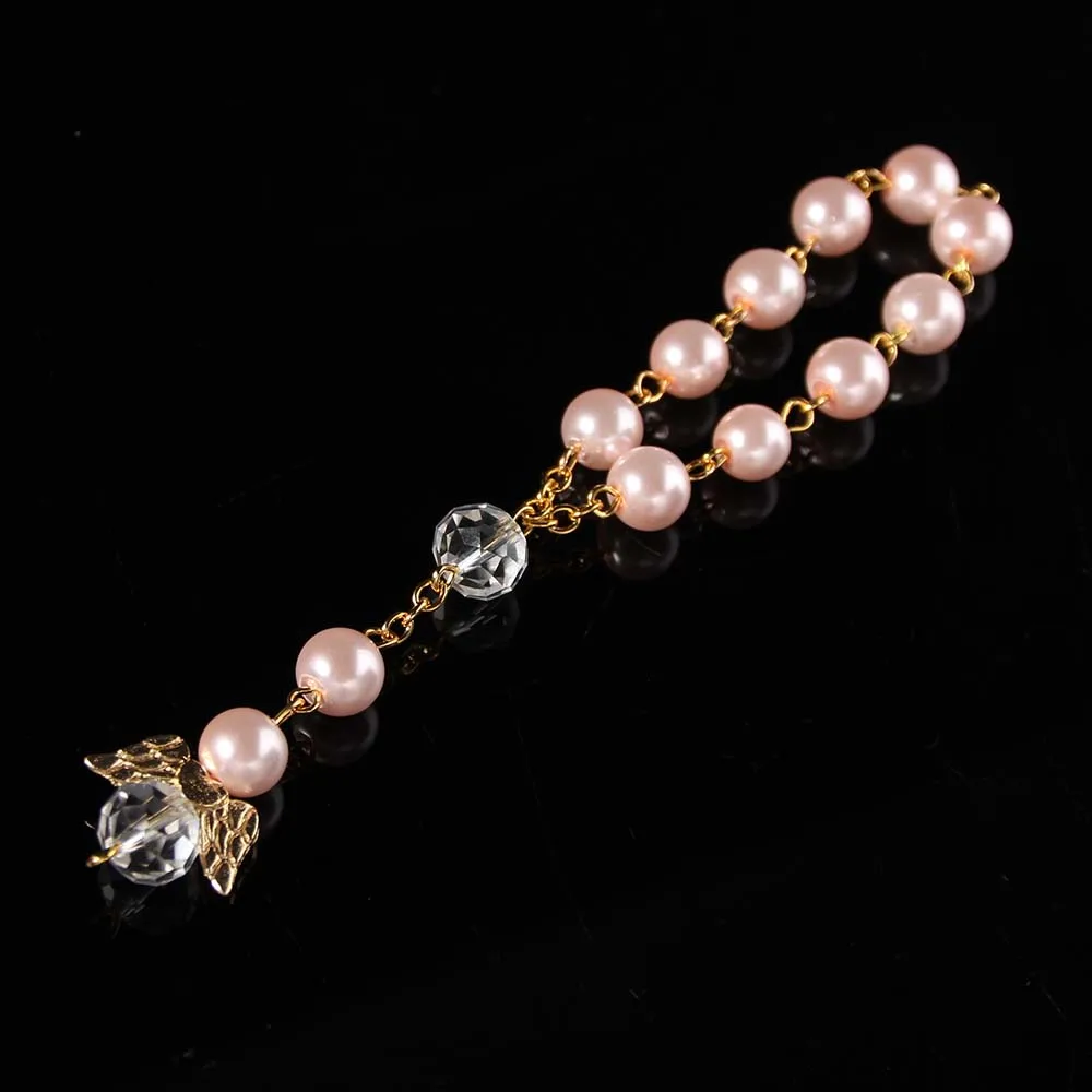 Ангел подарки на крещение единый цвета слоновой кости сувениры recuerditos para bautizo finger rosaries крестины сувениры Причастие