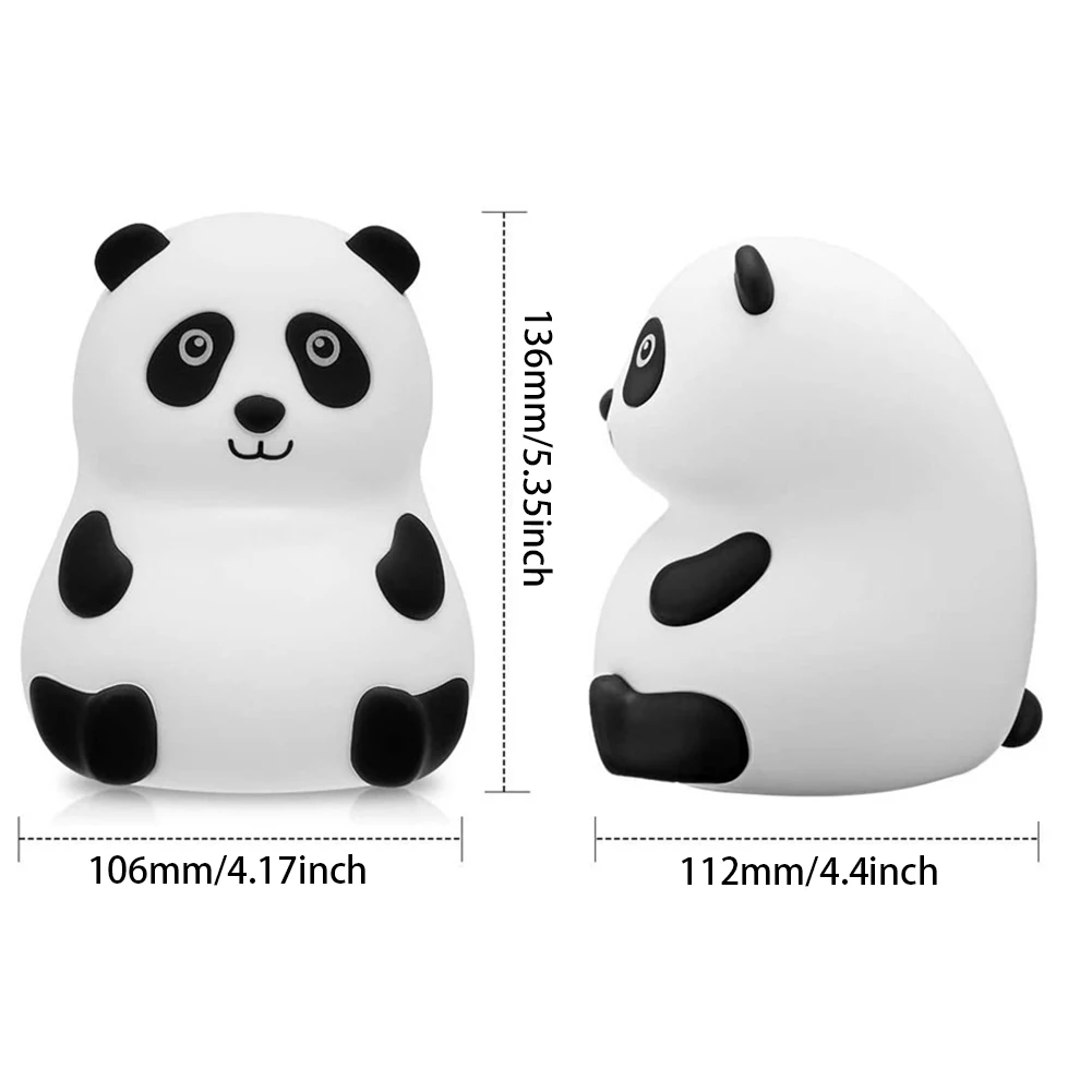 

7 Color Changing LED Night Light Decorative Touch Sensor Bedroom USB Rechargeable Gift Nursery Lamp For Kids Cute Panda Children