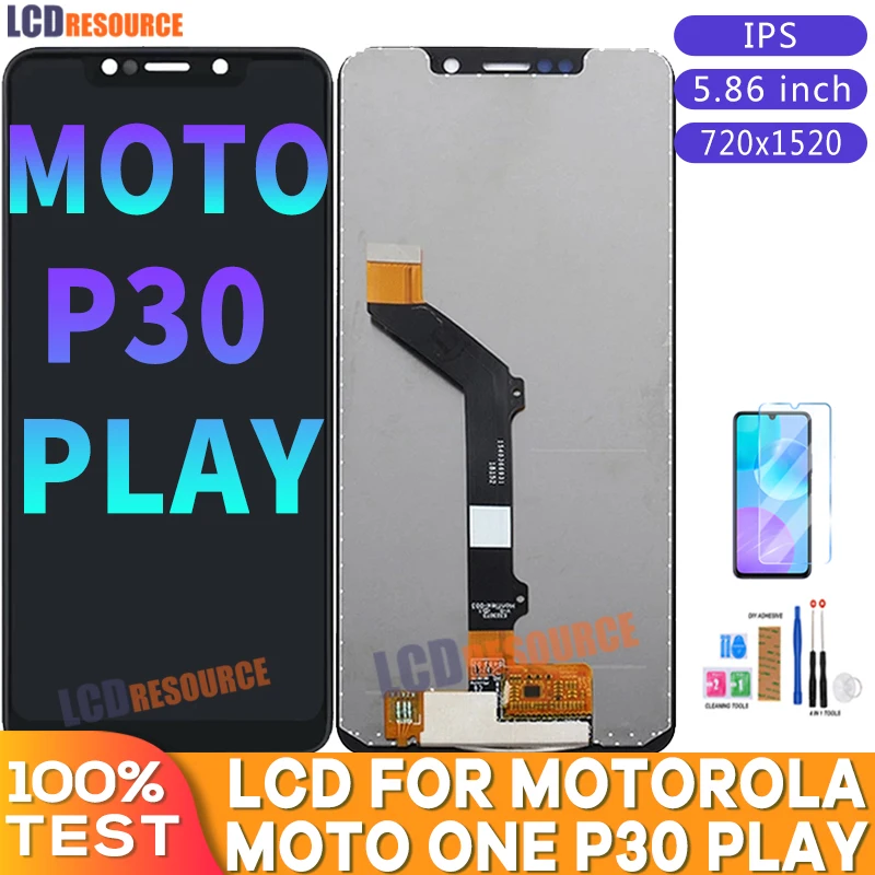 

ЖК-дисплей 5,86 дюйма для Motorola Moto P30 Play, ЖК-дисплей xt1944, сенсорный экран, емкостный дигитайзер в сборе для moto one p30 play, замена