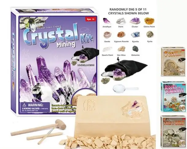 Творческий DIY археологический игрушечный экскаватор драгоценный камень кристалл пиратское сокровище детская головоломка разведка ископаемый Пирит Творческий DIY археологический игрушечный экскаватор драгоценный камень кристалл пиратское сокровище детская головоломка разведка ископаемый Пирит