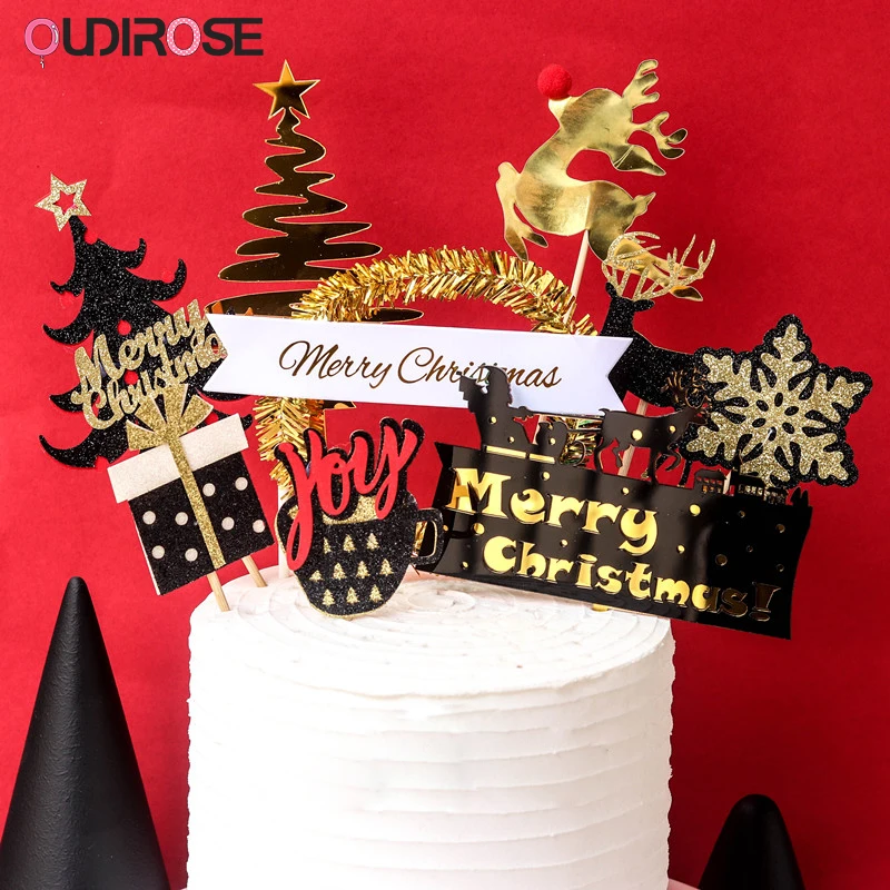 Блестящая надпись &quotвеселого Рождества&quot акриловый торт Топпер Рождественская
