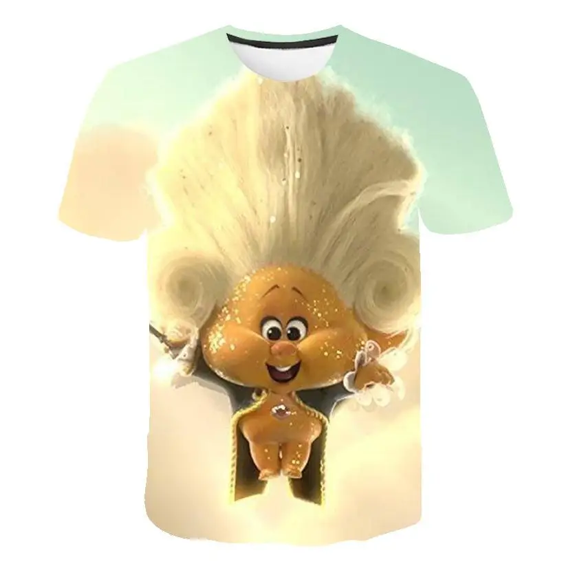 Футболка для мальчиков с 3d рисунком тролля Детские Забавные футболки принтом
