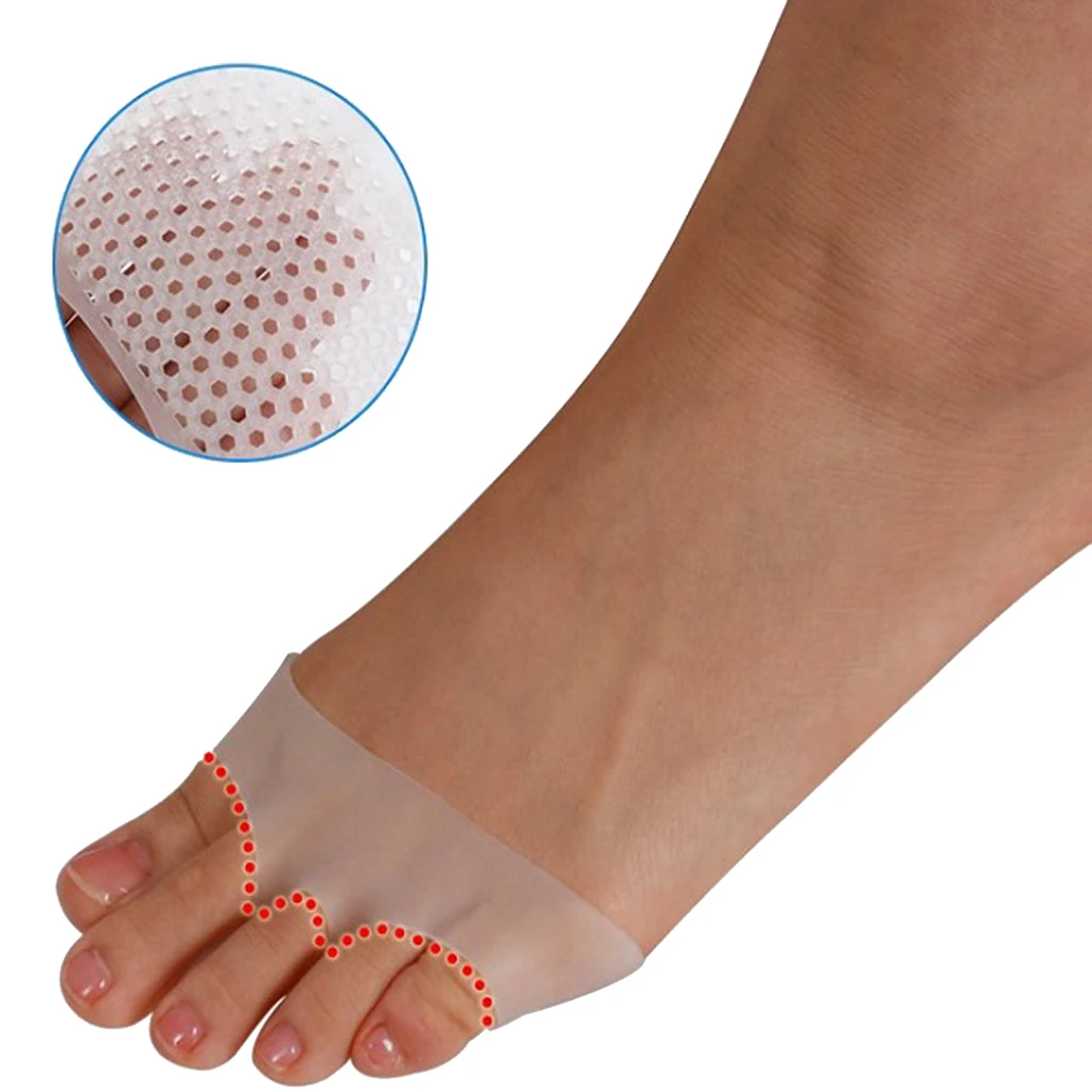 

1 Pair Silicone Gel Forefoot Pads for Women Metatarsal Pads Corns Blister Pads Breathable White High Heels Half Yard Insole