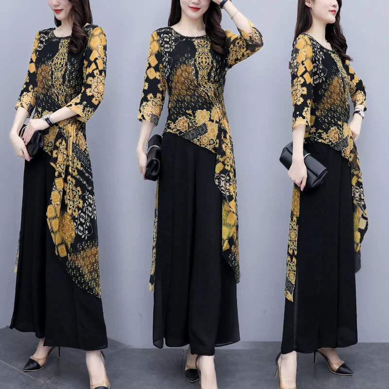 Женские комплекты из двух предметов новинка весны-лета 2021 шифоновый топ с