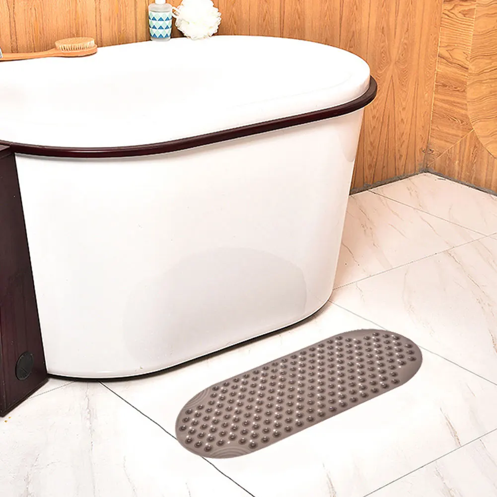 

Bath Mat Soft Carpet Non-Slip Shower Pad Tub Mat With Suction Cups Drain Holes Bathroom Kitchen 88x40cm Transparent Multi Color