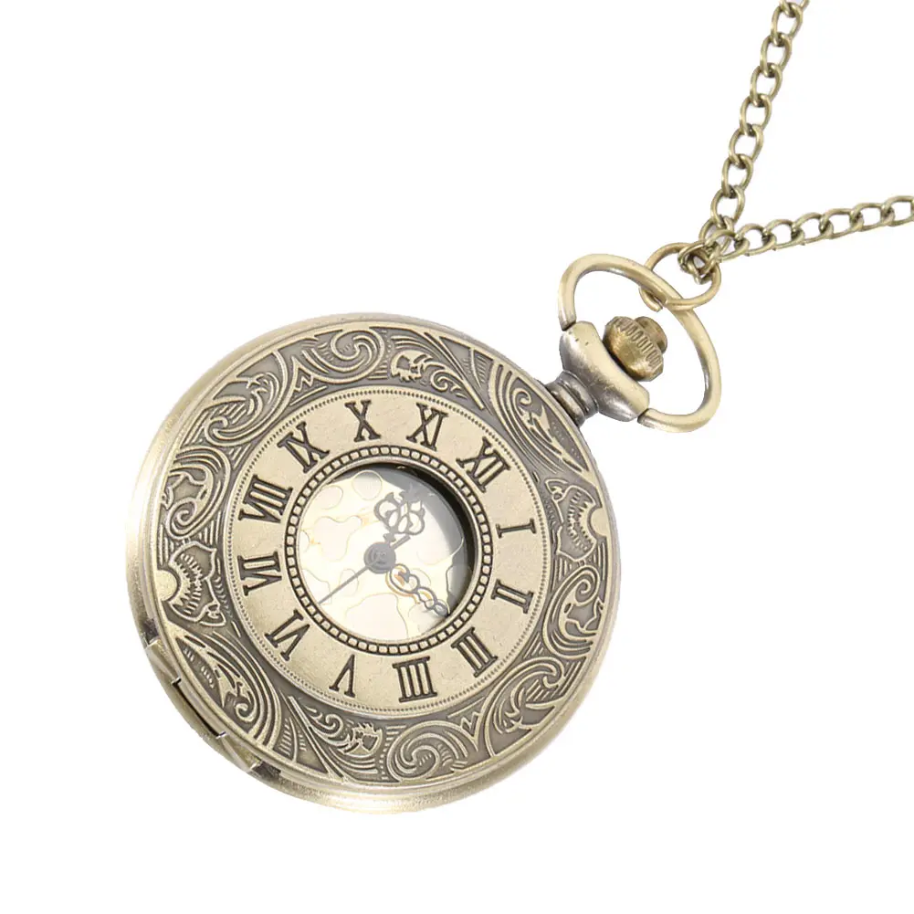 Винтажные кварцевые карманные часы в античном стиле с римскими цифрами, круглый чехол, подвеска, ожерелье, цепочка, часы, подарки d88