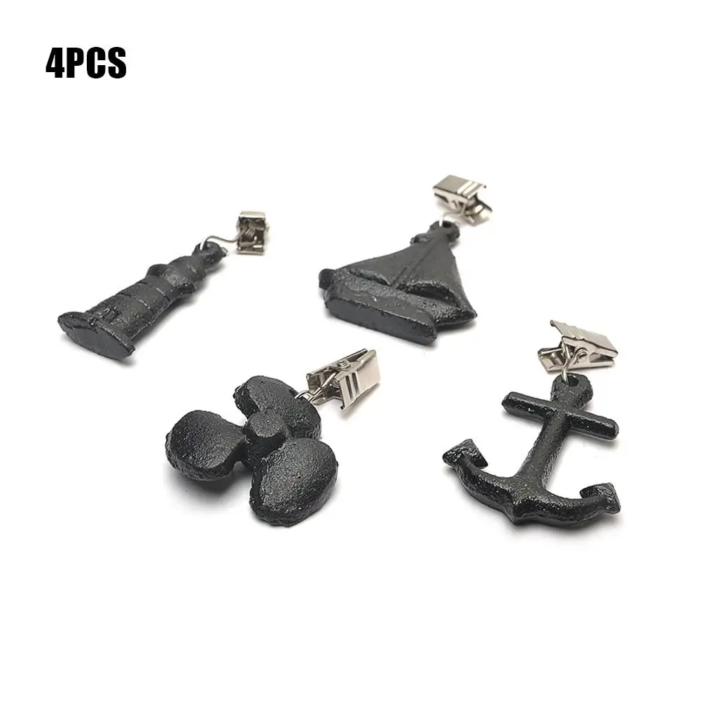 

4PCS Vintage Table Cloth Weights Heavy Duty Hanging Buckle Iron Windproof Tablecloth Weight Clip Pendant For Outdoor Picnic BBQ