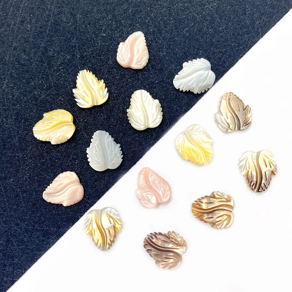 

Natural Sea White Shell Beads Beaded Wholesale Small Faceted Leaf Shaped Stone Beads DIY Jewelry Necklace Earrings Accessories