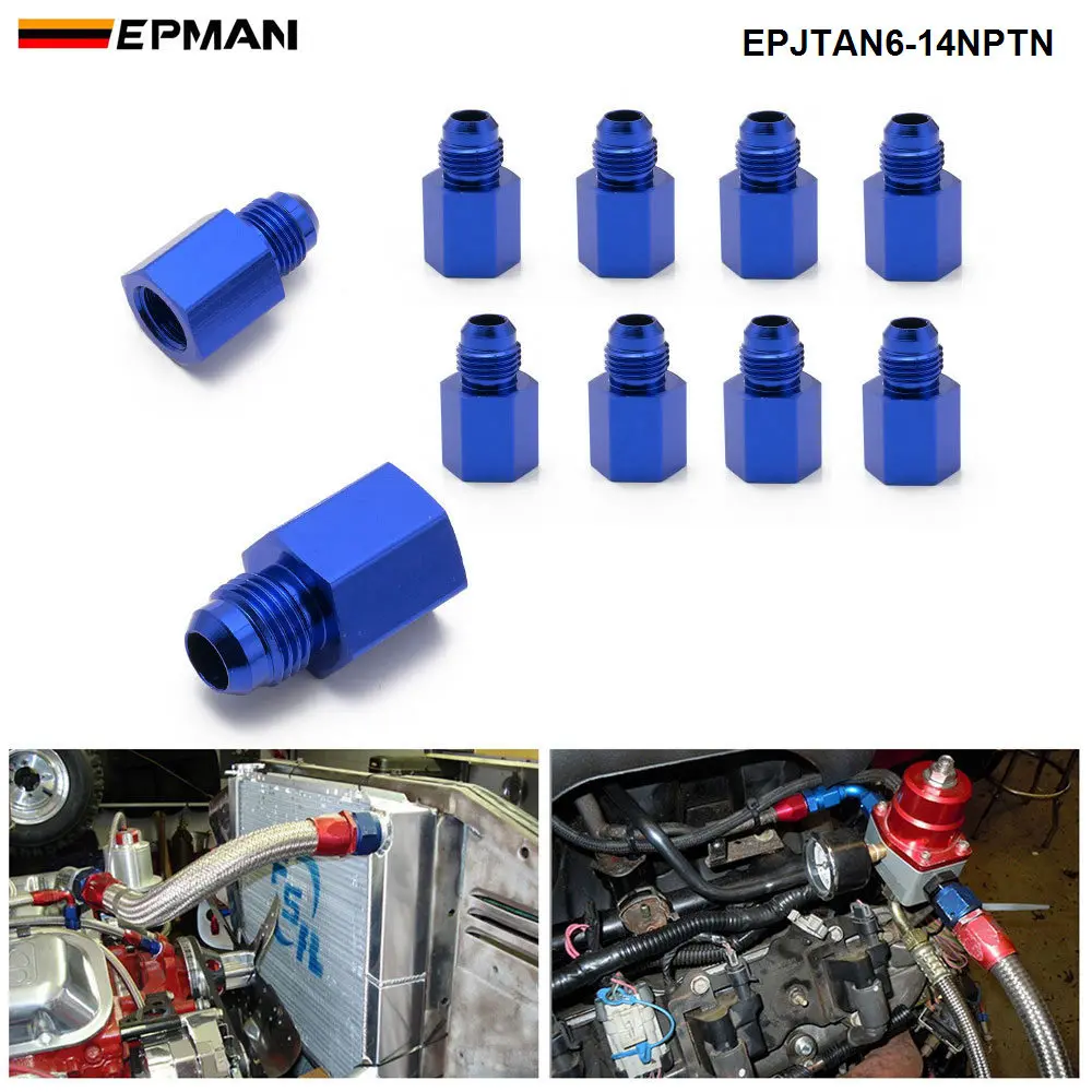 

EPMAN 10PCS 1/4NPT Female To AN6 Male Flare Fitting Expander Adapter For Most Fluids, Fuel, Oil, Coolant, Air EPJTAN6-14NPTN