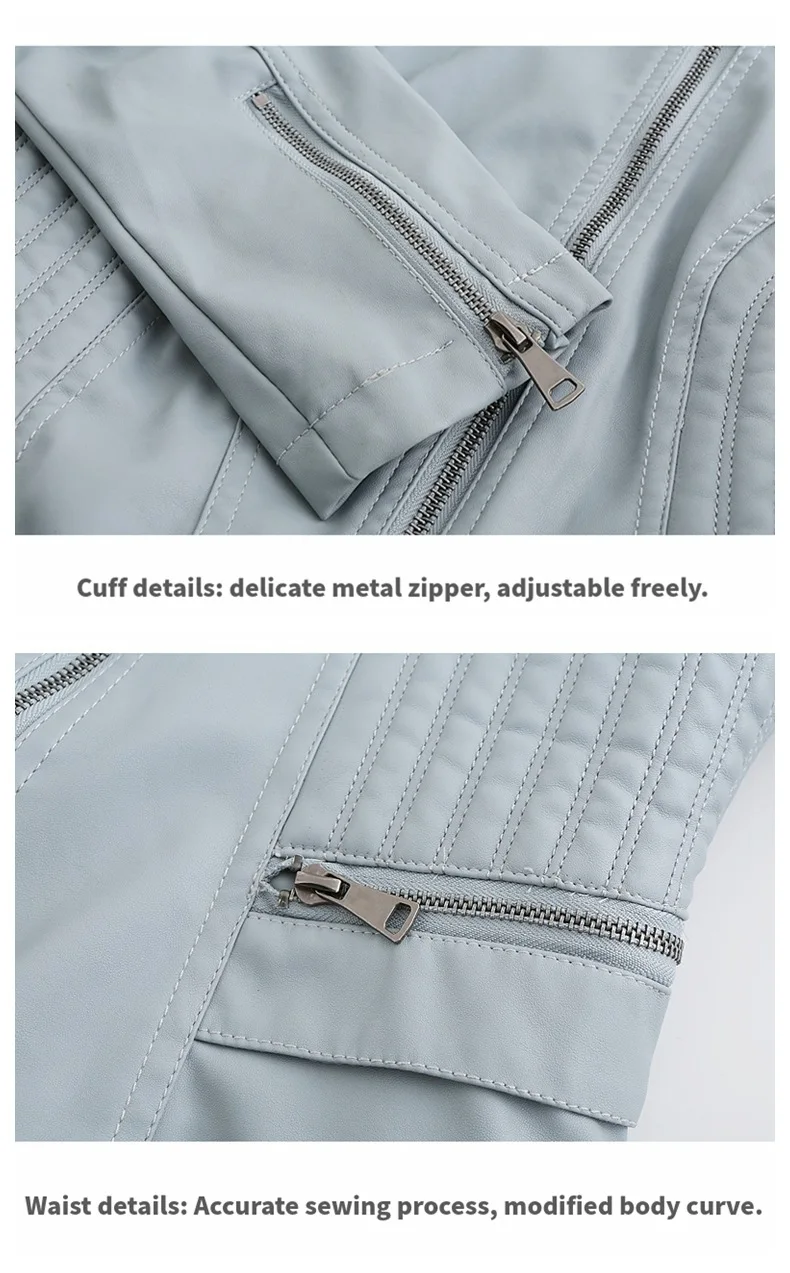 women coat New women's leather PU leather jacket Slim female jacket ladies motorcycle clothing autumn spring street styly