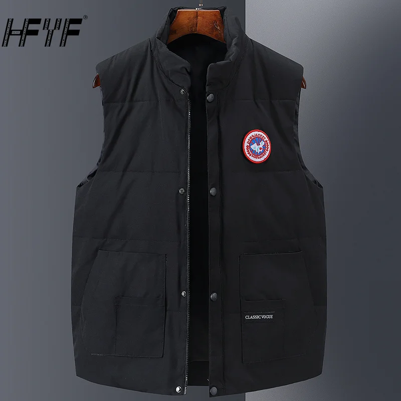 

HFYF 5XL Sleeveless Parkas Men Vest Jacket Winter Fashion Autumn Hip Hop Streetwear Jackets Male Oversize Loose Japanese Casual