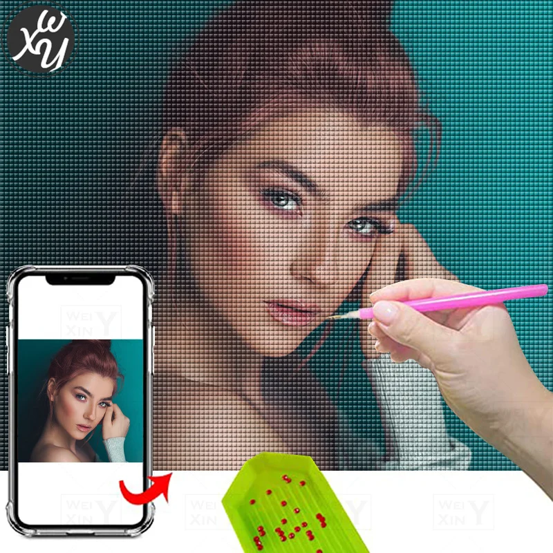 Фото на заказ 5D DIY алмазная живопись полная фотография вышивка крестиком