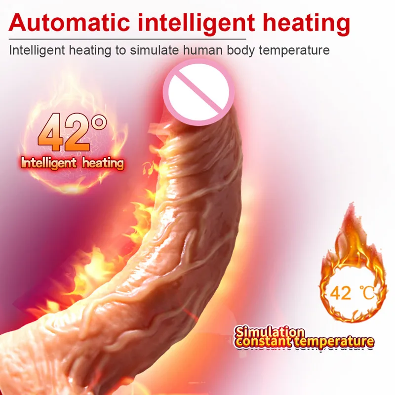 Auto Telescopic Heating Penis Vibrator Masturbation Realistic Huge Dildo G Point Real Dick Peristalsis Adult Sex Toys For Women | Красота и