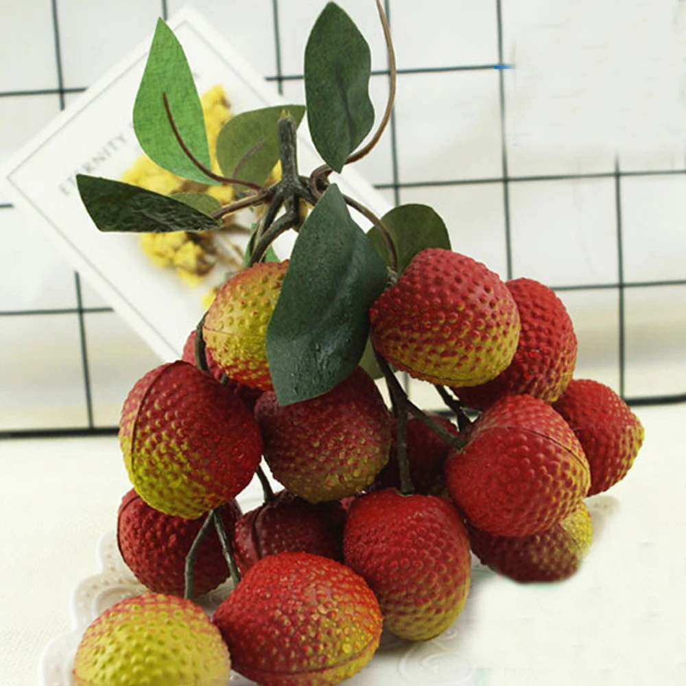 1 bunch 18cm long High imitation fake artificial longan Fruit&ampartificial plastic simulated fruit model | Дом и сад