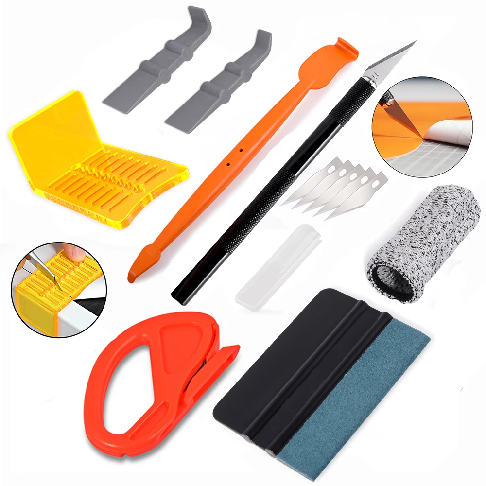 FOSHIO автомобильные аксессуары набор инструментов углеродное волокно виниловая