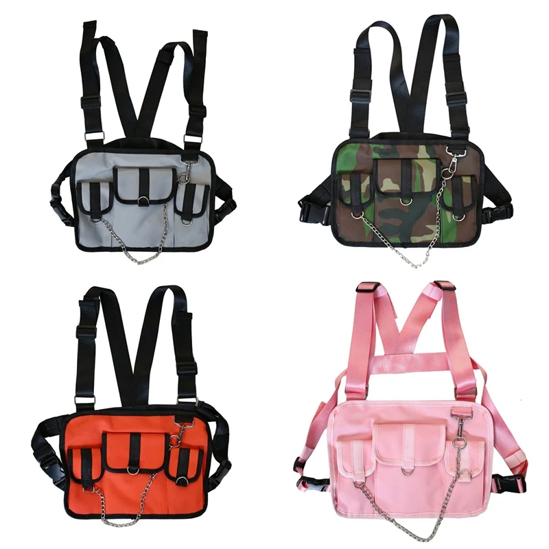 

Unisex Ourdoor Tactical Running Chest Rig Bag Adjustable Waterproof Durable Harness Pouch Shoulder Crossbody Waist Pack