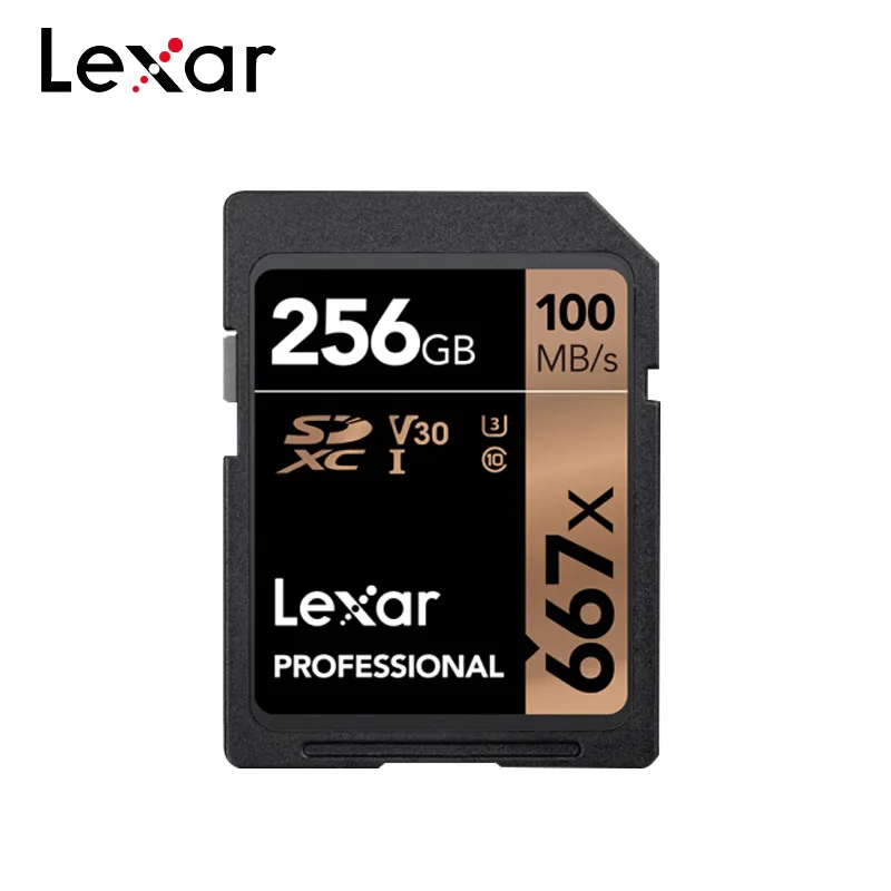Карта памяти Lexar 667X SD 100 МБ/с./с флеш-карта 256 ГБ 128 Гб 64 SDXC V30 U3 Class 10 для 4K Full HD