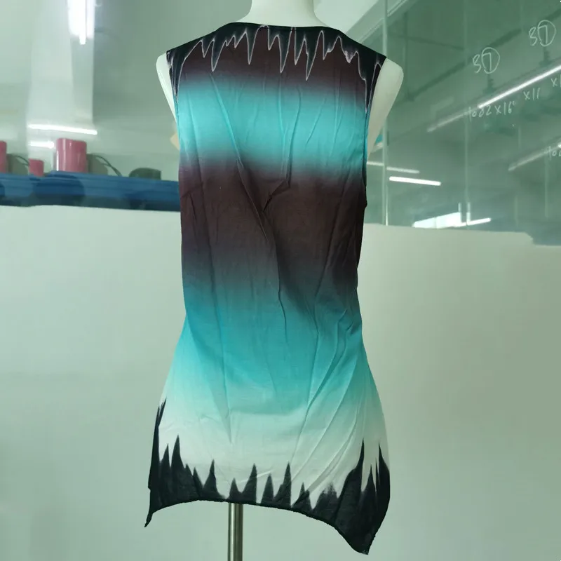 

New T-Shirt Women Summer V-Neck 2021 Sleeveless Print Boho Irregular Casual Loose Female Top Vintage Pullover Fashion SJ8116V