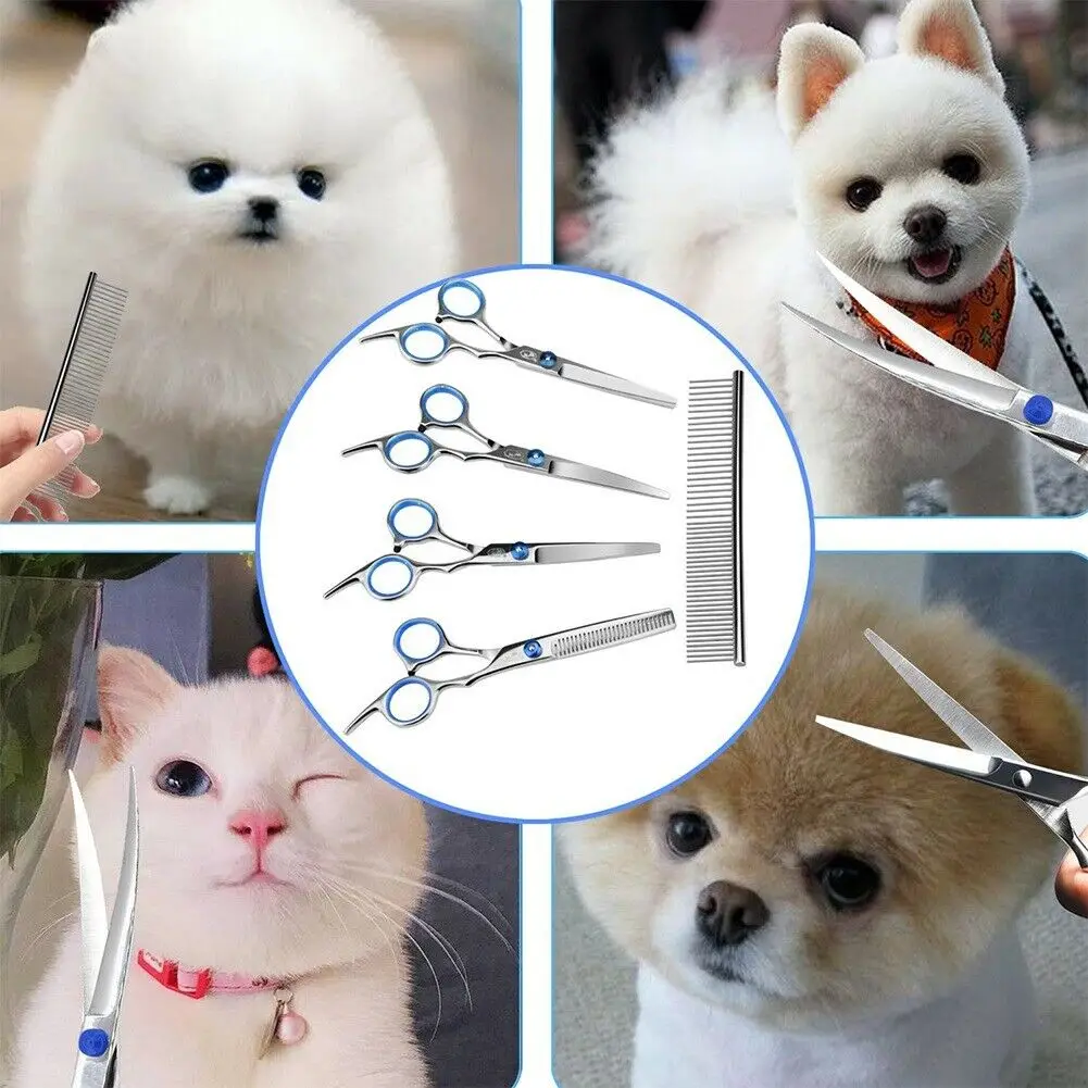 

Stainless Steel Pet Grooming Scissors Animal Hair Clipper Tool Kit