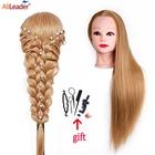 Голова-манекен Alileader, для профессиональной тренировки, длинные светлые волосы