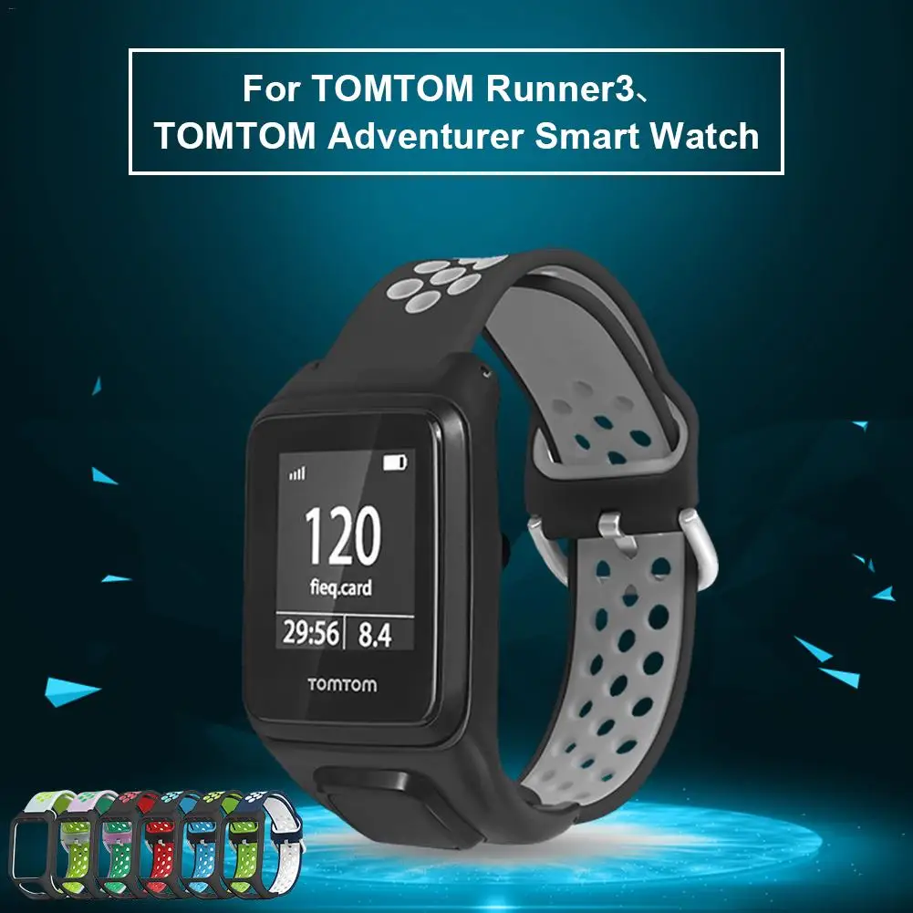 Высококачественный яркий двухцветный пор сменный силиконовый ремень для TOMTOM