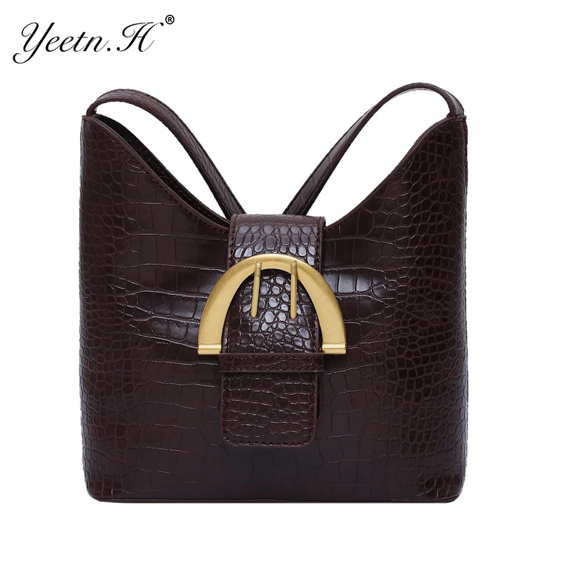 Винтажные сумки-ведра из искусственной кожи для женщин 2019 маленькая однотонная