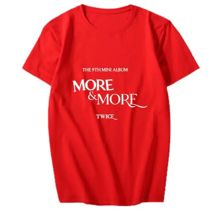 

Summer kpop twice more&more album same printing t shirt unisex fashion o neck short sleeve t-shirt 5 colors