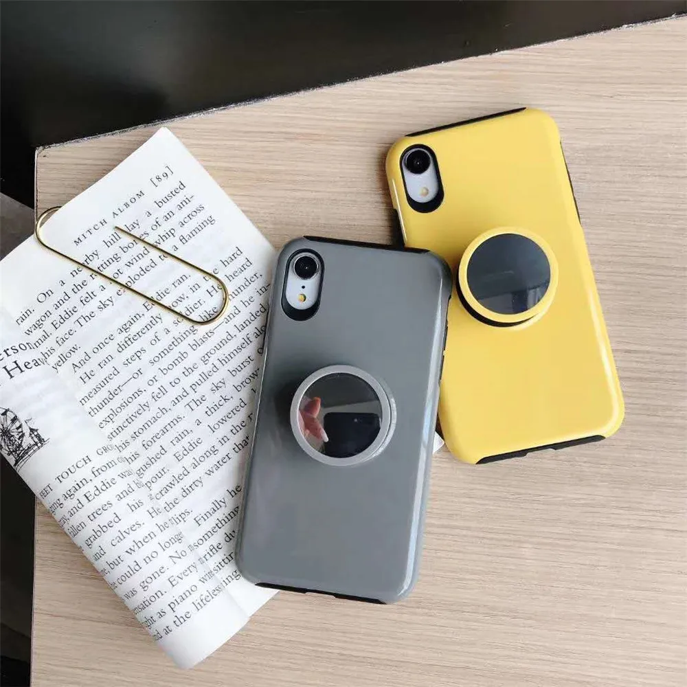

Phone Case sFor Coque iPhone X XR XS Max 11 Pro Max 6 6s 7 8 Plus Case Fashion Mirror Holder Soft Silicone Anti-fall Cover Capa