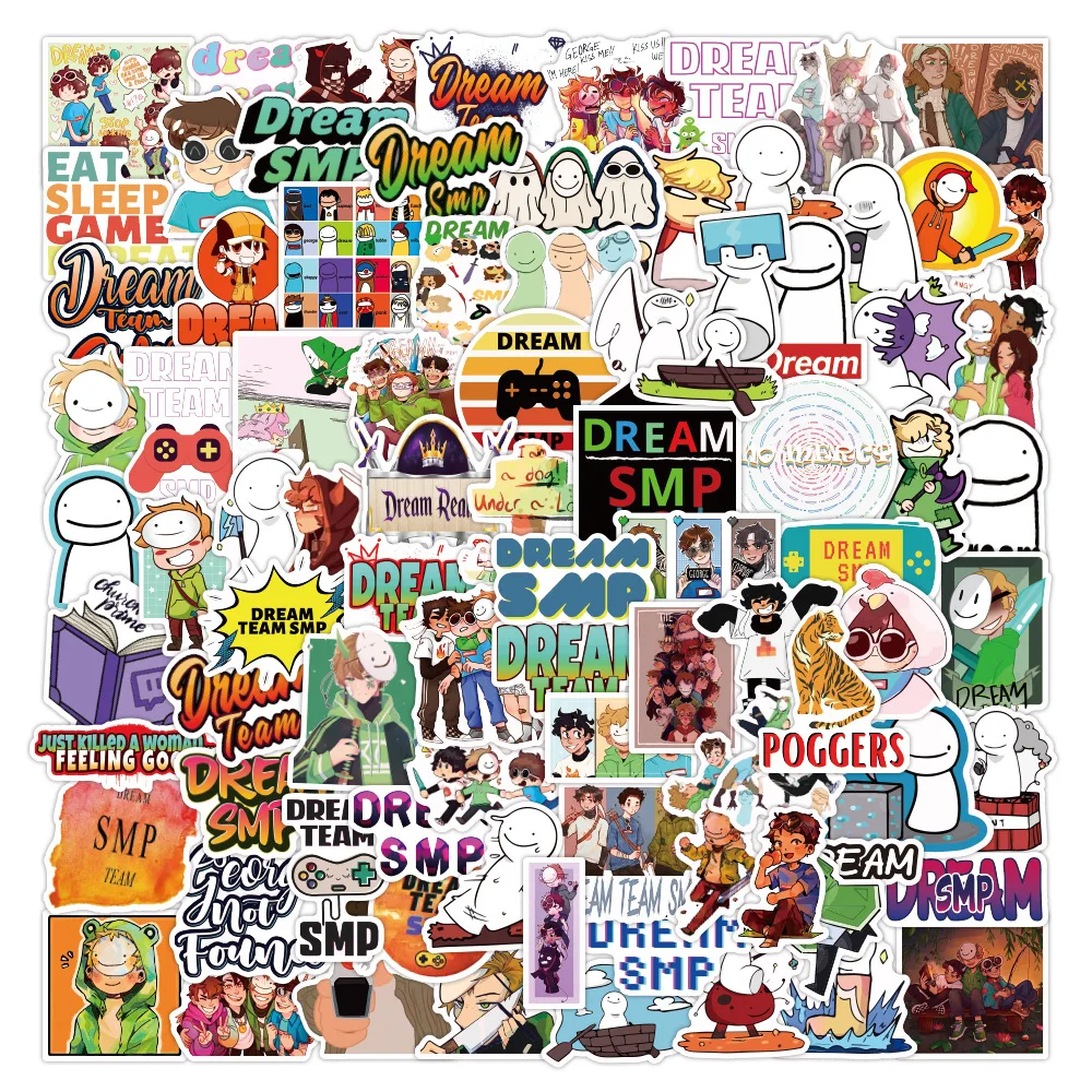 

10/100Pcs Dream Smp Stickers for Suitcase Skateboard Fridge Computer Guitar Waterproof Graffiti Sticker Decals Children's Toys