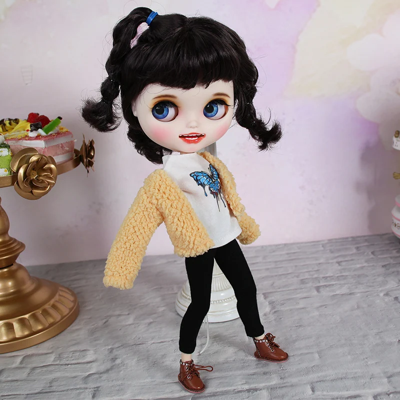 Комплект из 3 предметов костюм куклы одежда меховая куртка с длинным рукавом