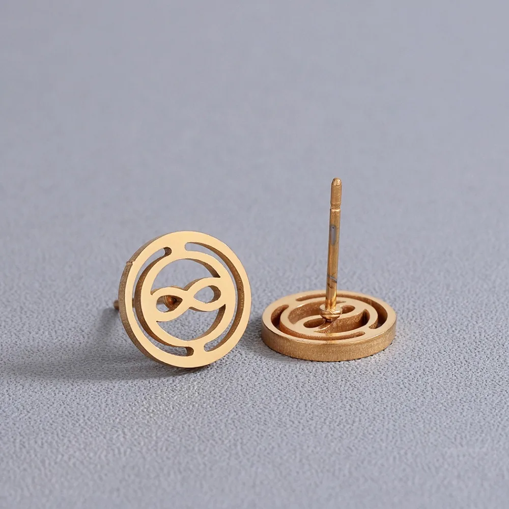 QIMING из нержавеющей стали со знаком бесконечности серьги-гвоздики в форме простые