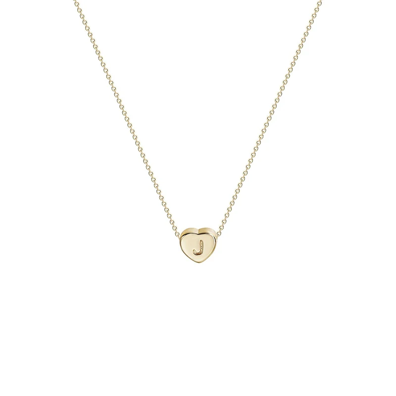 

New Fashion 26 Letters Chain Necklace Simple A-Z Heart-Shaped Love Clavicle for Women Gold Sliver Color Pendant Jewelry 2021